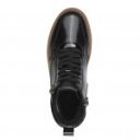 Marco Tozzi női fűzős-cipzáras bakancs fekete lakk 26294-43-018 07457