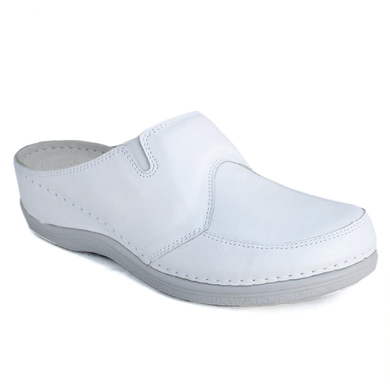Turul fehér női bőr kényelmi klumpa BS-8