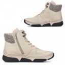 Rieker női fűzős-cipzáras sportos bézs bokacipő 45955-60
