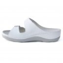 Turul 2 csatos fehér női bőr papucs BS-2