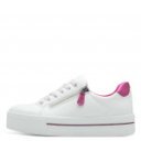 Jana női sportos fűzős cipzáras fehér-fuxia félcipő 23767-43-153 07467