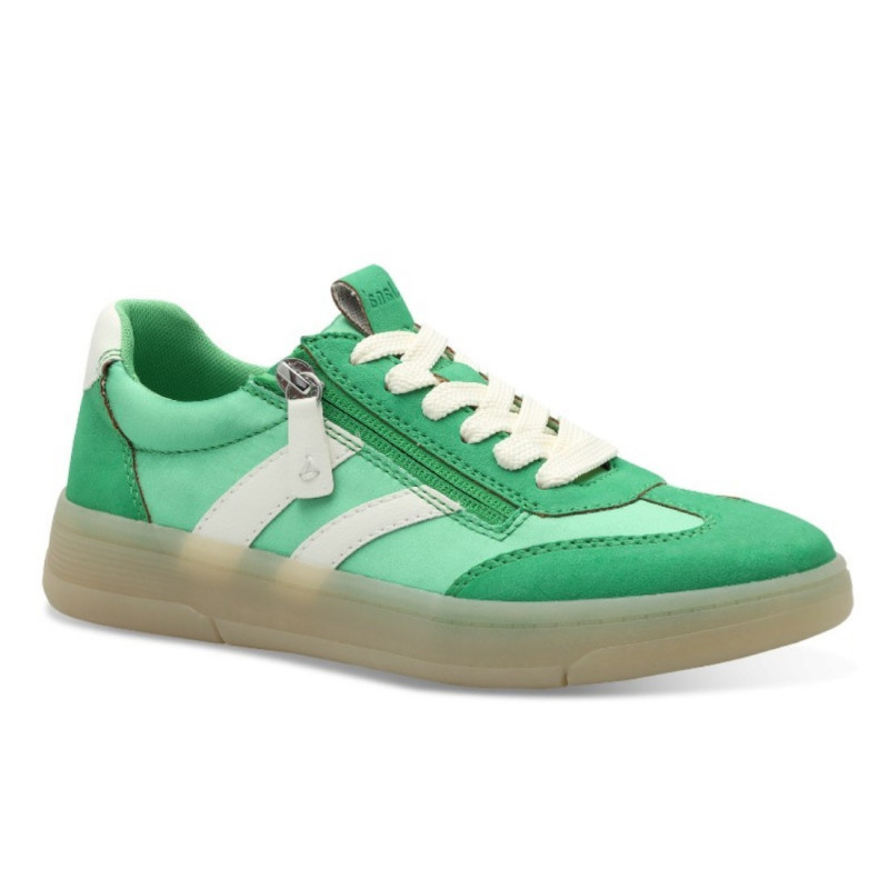 Jana női sportos fűzős cipzáras zöld-fehér sneaker félcipő 23784-44-700 07470