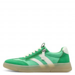 Jana női sportos fűzős cipzáras zöld-fehér sneaker félcipő 23784-44-700 07470