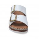 Sherlock Soon 2 csatos fehér női bőr papucs 148-0979 07473