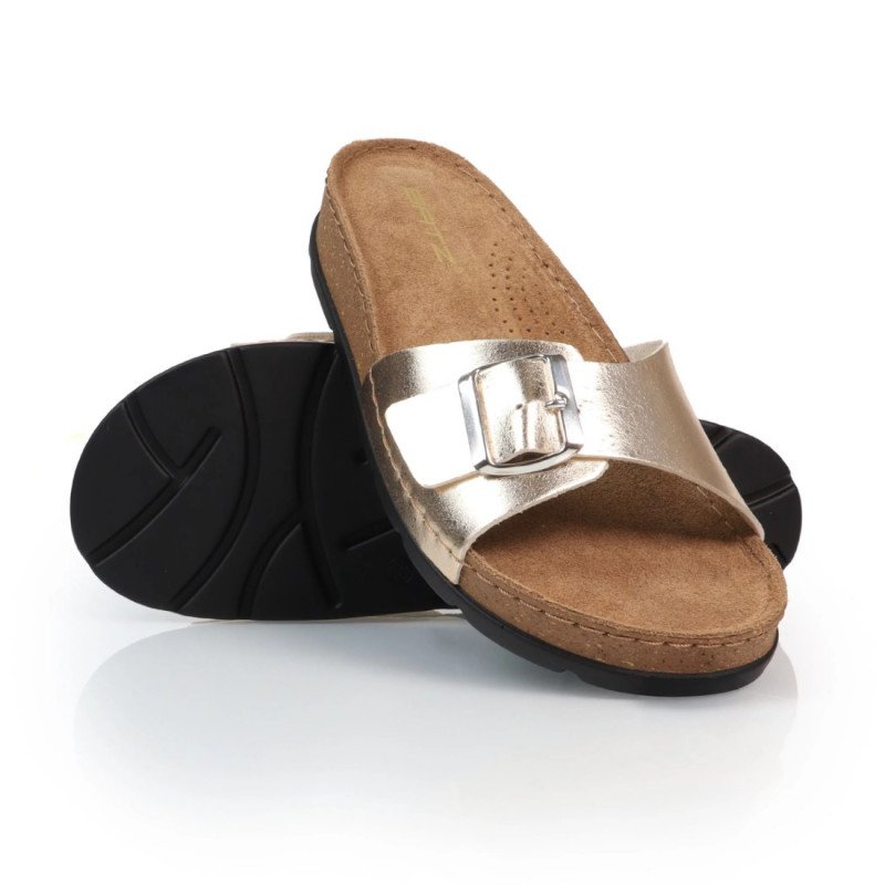 Batz Ibiza gold női papucs 1 csatos