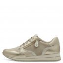 Jana női sportos sneaker fűzős cipzáras félcipő arany-bézs mix 23774-43-499 07477