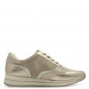 Jana női sportos sneaker fűzős cipzáras félcipő arany-bézs mix 23774-43-499 07477
