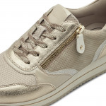 Jana női sportos sneaker fűzős cipzáras félcipő arany-bézs mix 23774-43-499 07477
