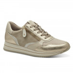Jana női sportos sneaker fűzős cipzáras félcipő arany-bézs mix 23774-43-499 07477