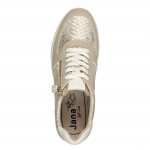 Jana női sportos sneaker fűzős cipzáras félcipő arany-bézs mix 23776-44-929 07480