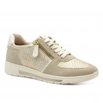 Jana női sportos sneaker fűzős cipzáras félcipő arany-bézs mix 23776-44-929 07480 Női Jana