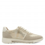Jana női sportos sneaker fűzős cipzáras félcipő arany-bézs mix 23776-44-929 07480