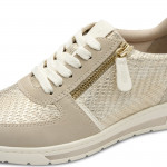 Jana női sportos sneaker fűzős cipzáras félcipő arany-bézs mix 23776-44-929 07480