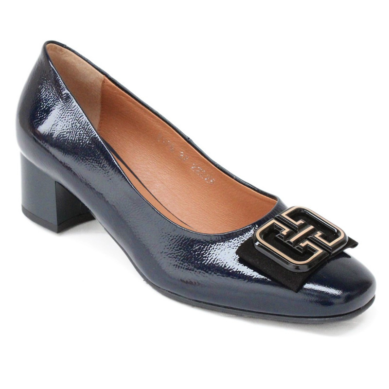 eSKa női lakkbőr sötétkék körömcipő 2176 07475