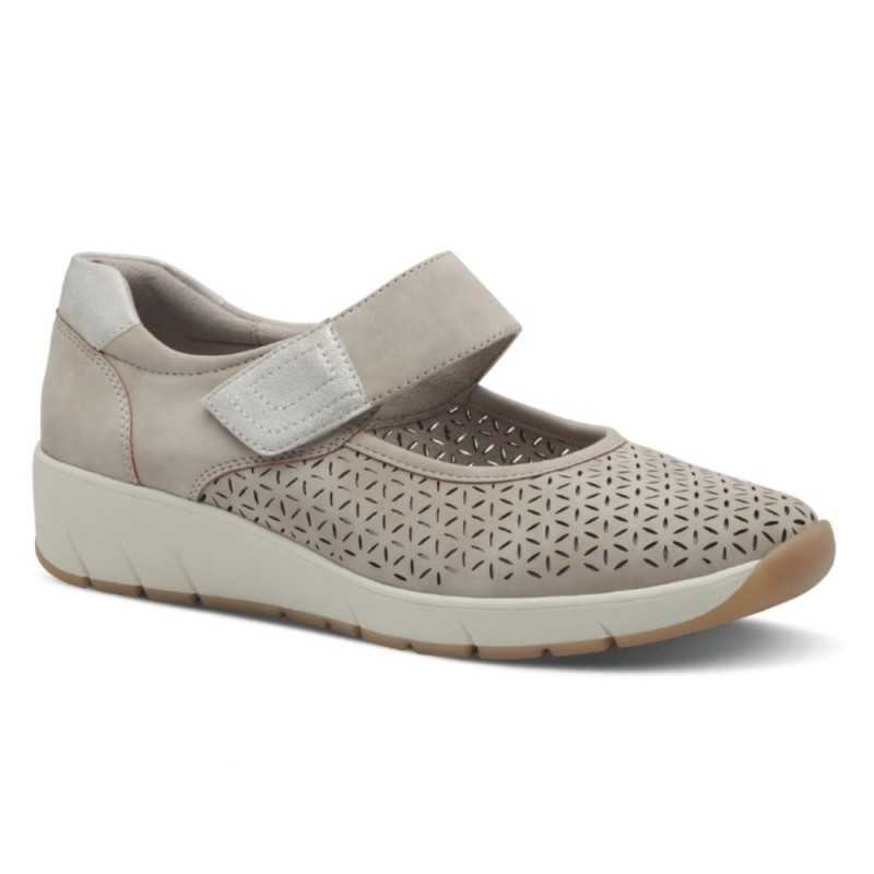 Jana Soft Line női taupe színú tépőzáras félcipő 24664-42-341 07483