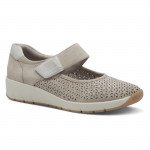 Jana Soft Line női taupe színú tépőzáras félcipő 24664-42-341 07483 Női Jana