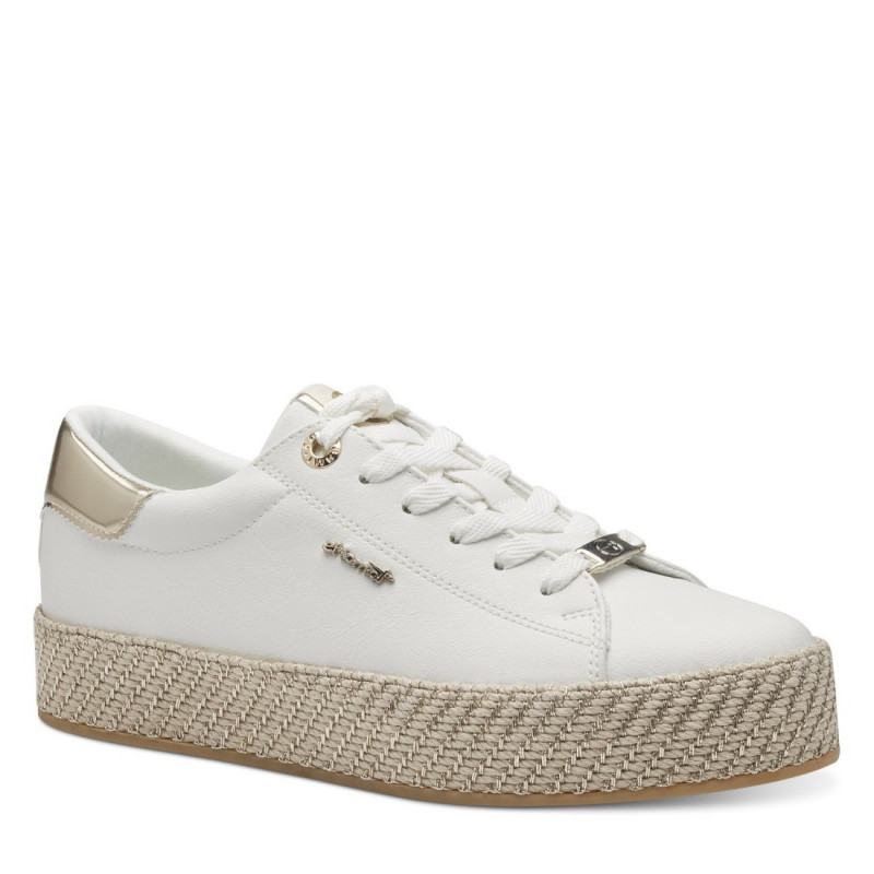 Tamaris női sportos fűzős sneaker félcipő fehér-arany kombi 23713-42-190 07507