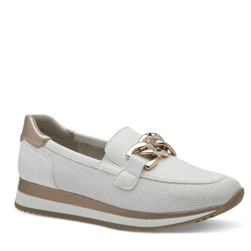Jana női mokaszin félcipő fehér rosegold mix  24766-42-152 07520