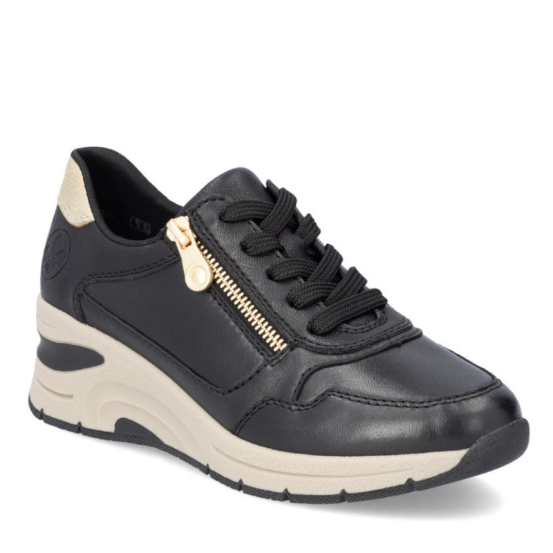 Rieker női sportos fűzős cipzáras sneaker félcipő N9301-00