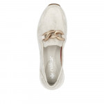 Rieker női bebújós bézs-arany mokaszin félcipő 58944-61