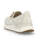 Rieker női bebújós bézs-arany mokaszin félcipő 58944-61