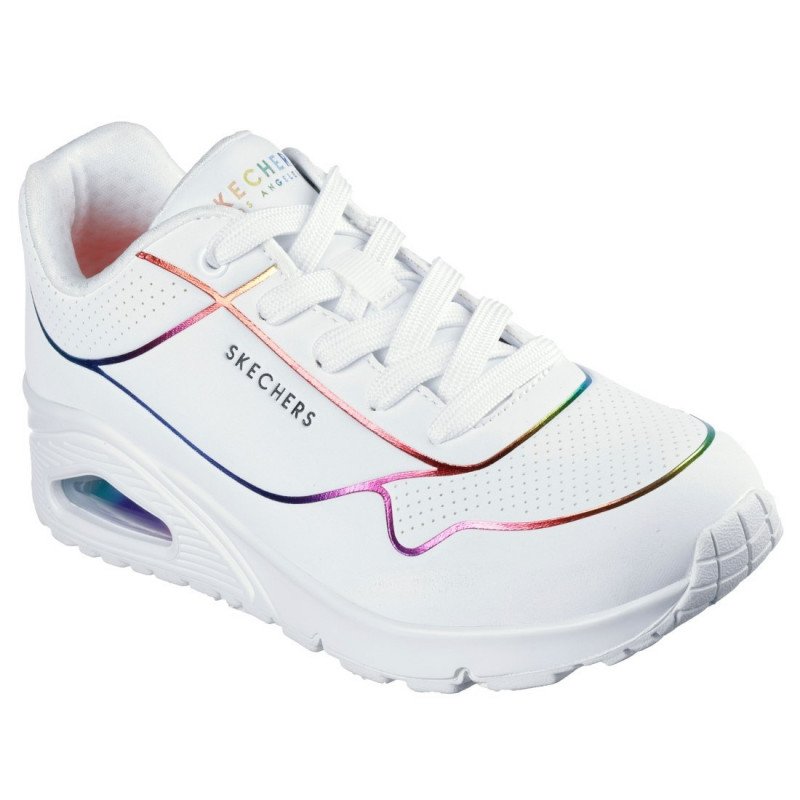 Skechers Uno - Electric Lines női fűzős sneaker cipő fehér 155168-WMLT