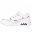 Skechers Uno - Electric Lines női fűzős sneaker cipő fehér 155168-WMLT