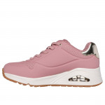 Skechers Uno Shimmer Away női bebújós gumifűzős rózsaszín sneaker cipő 155196-ROS
