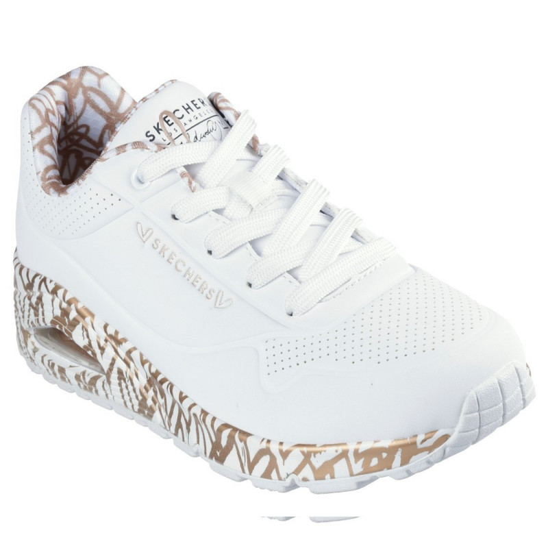 Skechers x JGoldcrown Uno - Loving Love női fűzős sneaker cipő szívescskés 155506-WTRG