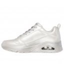 Skechers Uno - Galactic Gal női fűzős gyöngyház fényű törtfehér sneaker cipő 177104-OFWT