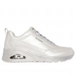 Skechers Uno - Galactic Gal női fűzős gyöngyház fényű törtfehér sneaker cipő 177104-OFWT