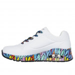 Skechers JGoldcrown: Uno - Ravaged Love női fűzős sneaker cipő szívescskés 177918-WMLT