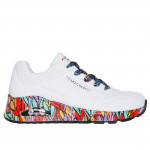 Skechers JGoldcrown: Uno - Ravaged Love női fűzős sneaker cipő szívescskés 177918-WMLT