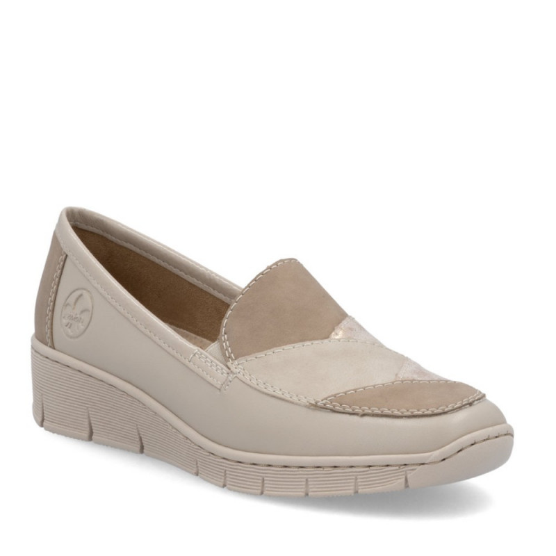 Rieker női bebújós félcipő bézs  kombi 53785-60