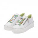 Remonte női fehér fűzős cipzáros sneaker félcipő D1C06-80
