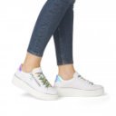 Remonte női fehér fűzős cipzáros sneaker félcipő D1C06-80