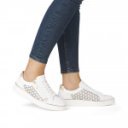 Remonte női fehér fűzős cipzáros sneaker félcipő D2E03-80