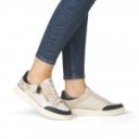 Remonte női fehér-fekete-arany-bézs fűzős cipzáros sneaker félcipő D2E04-80