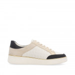 Remonte női fehér-fekete-arany-bézs fűzős cipzáros sneaker félcipő D2E04-80