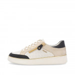 Remonte női fehér-fekete-arany-bézs fűzős cipzáros sneaker félcipő D2E04-80