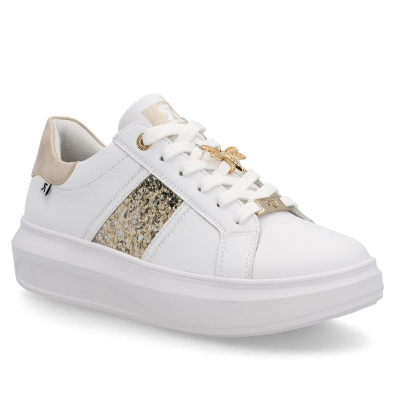 Rieker Revolution női fűzős fehér-arany mix sneaker félcipő W1202-82