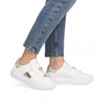 Rieker Revolution női fűzős fehér-arany mix sneaker félcipő W1202-82