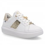 Rieker Revolution női fűzős fehér-arany mix sneaker félcipő W1202-82 Női Rieker