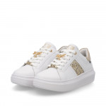 Rieker Revolution női fűzős fehér-arany mix sneaker félcipő W1202-82