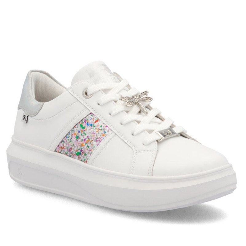 Rieker Revolution női fűzős fehér-multikolor mix sneaker félcipő W1202-83