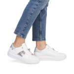 Rieker Revolution női fűzős fehér-multikolor mix sneaker félcipő W1202-83
