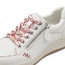 Jana női sportos fűzős cipzáras fehér sneaker félcipő  23780-44-100 07528