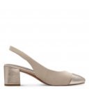 Marco Tozzi bézs metál mix női hátul nyitott cipő - szling 29610-42-435 07533