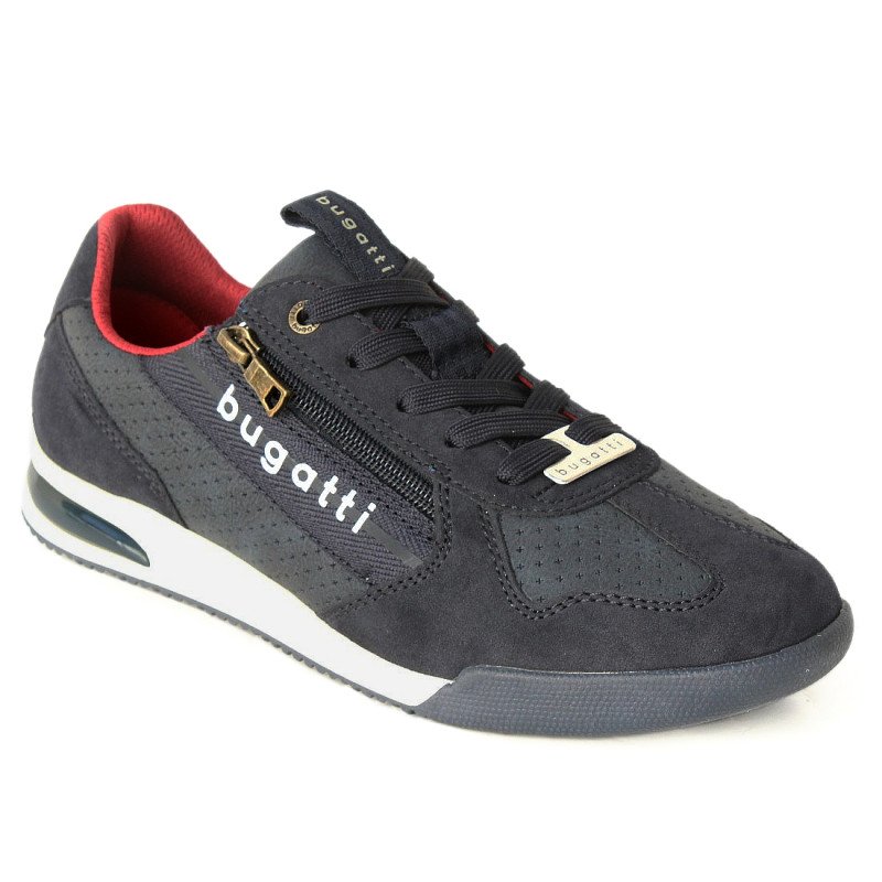 Bugatti férfi sneaker fűzős cipzáras kék mix félcipő 321-A3811-5500-4100 07531