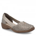 Rieker női bebújós oldalt nyitott félcipő bézs ezüst kombi 41351-90 Női Rieker
